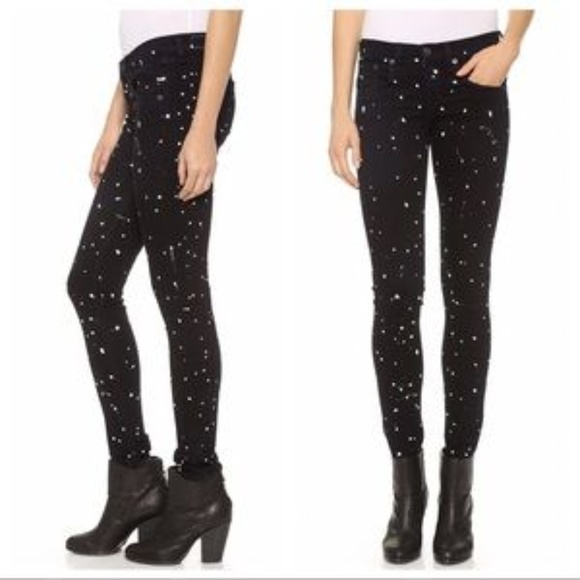 Rag & Bone The Splatter Paint Skinny Jeans 24